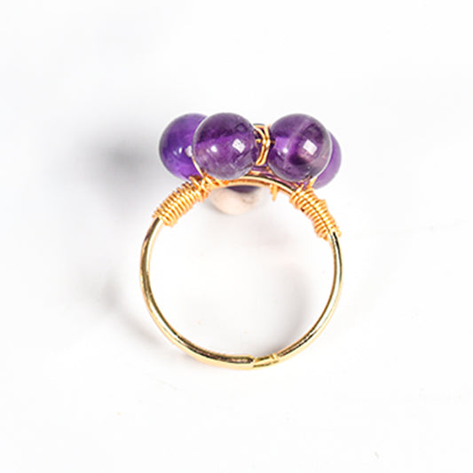 Beads flower ring(wire wrapped)