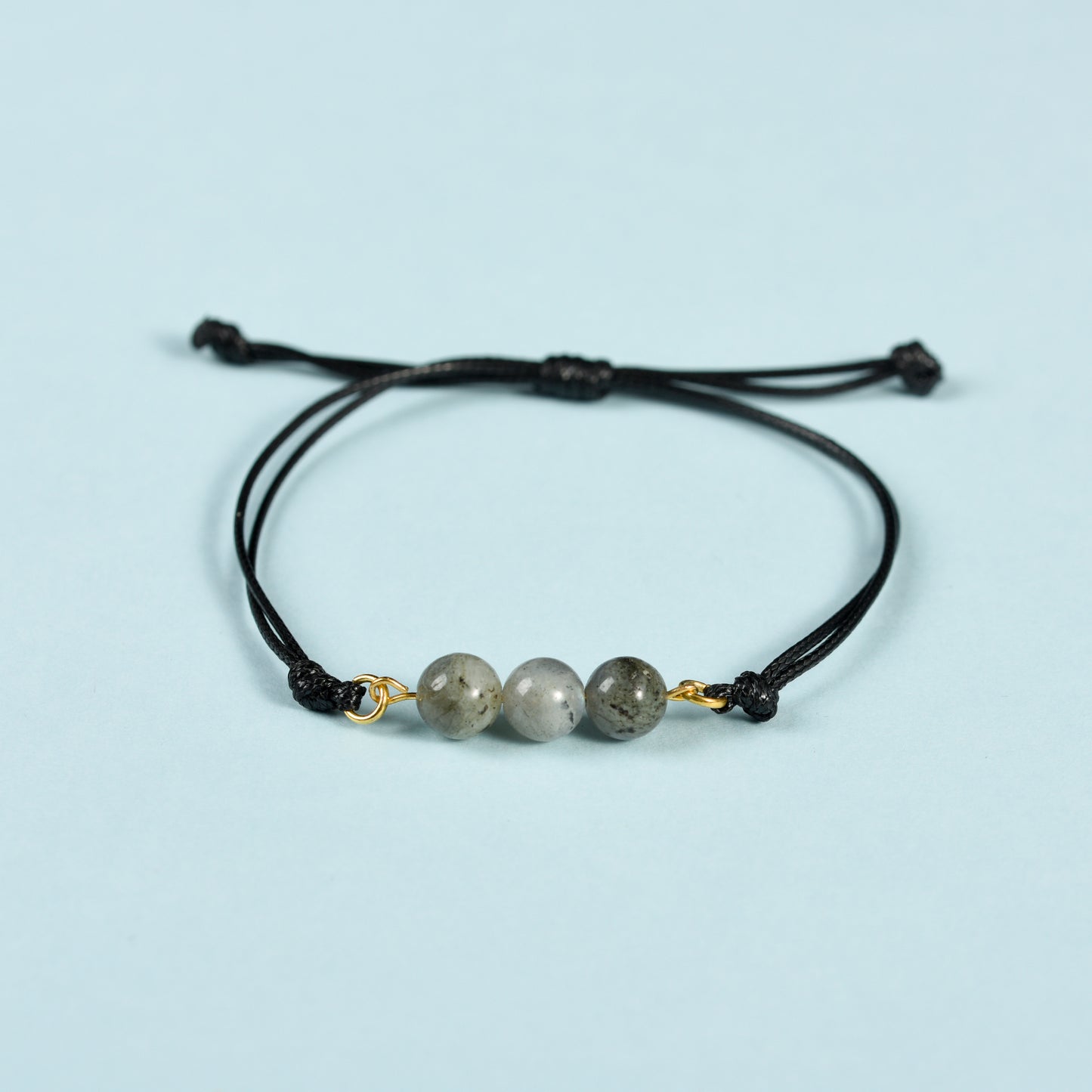 3 beads bracelet(leather cord)