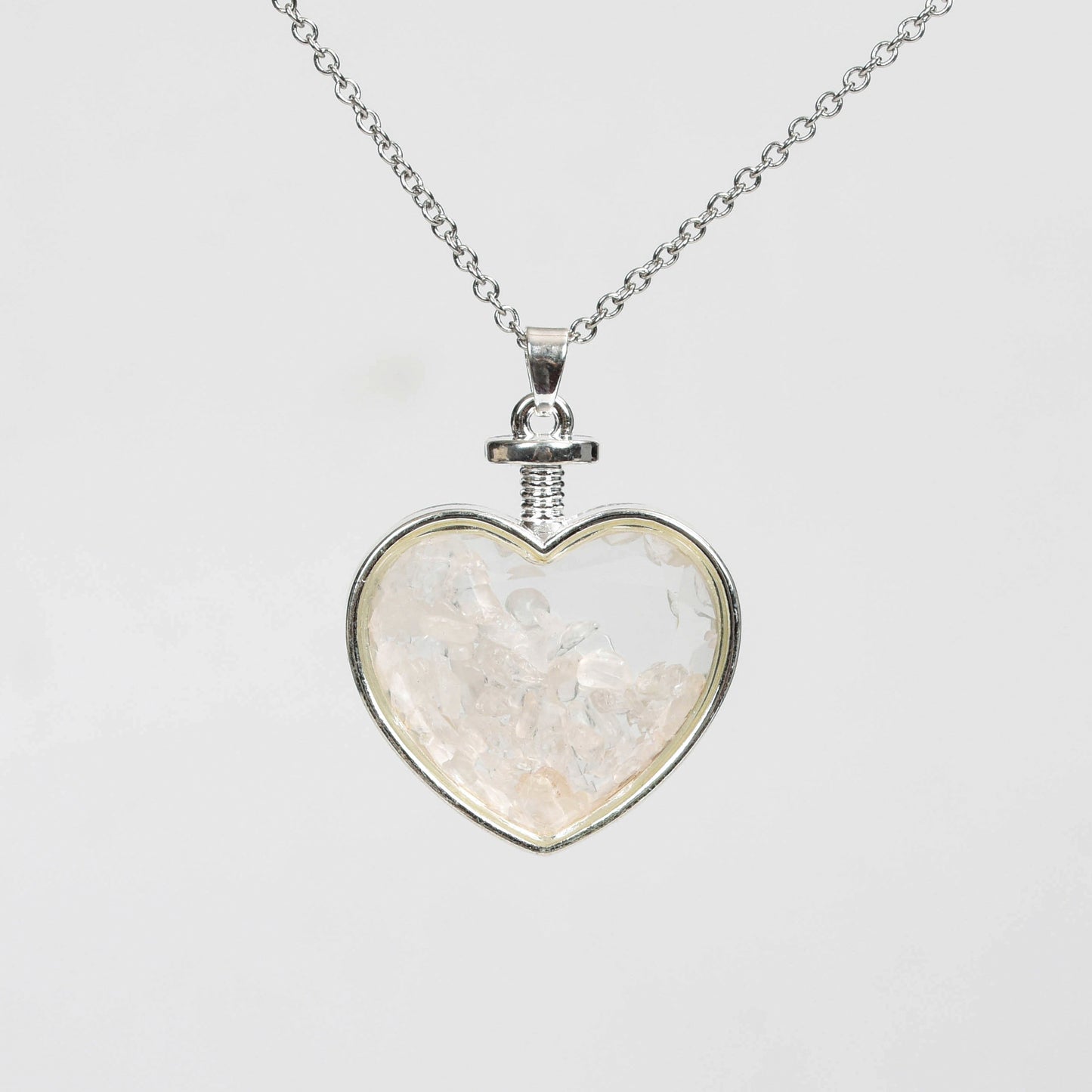 Chips in glass pendant(heart square oval round)