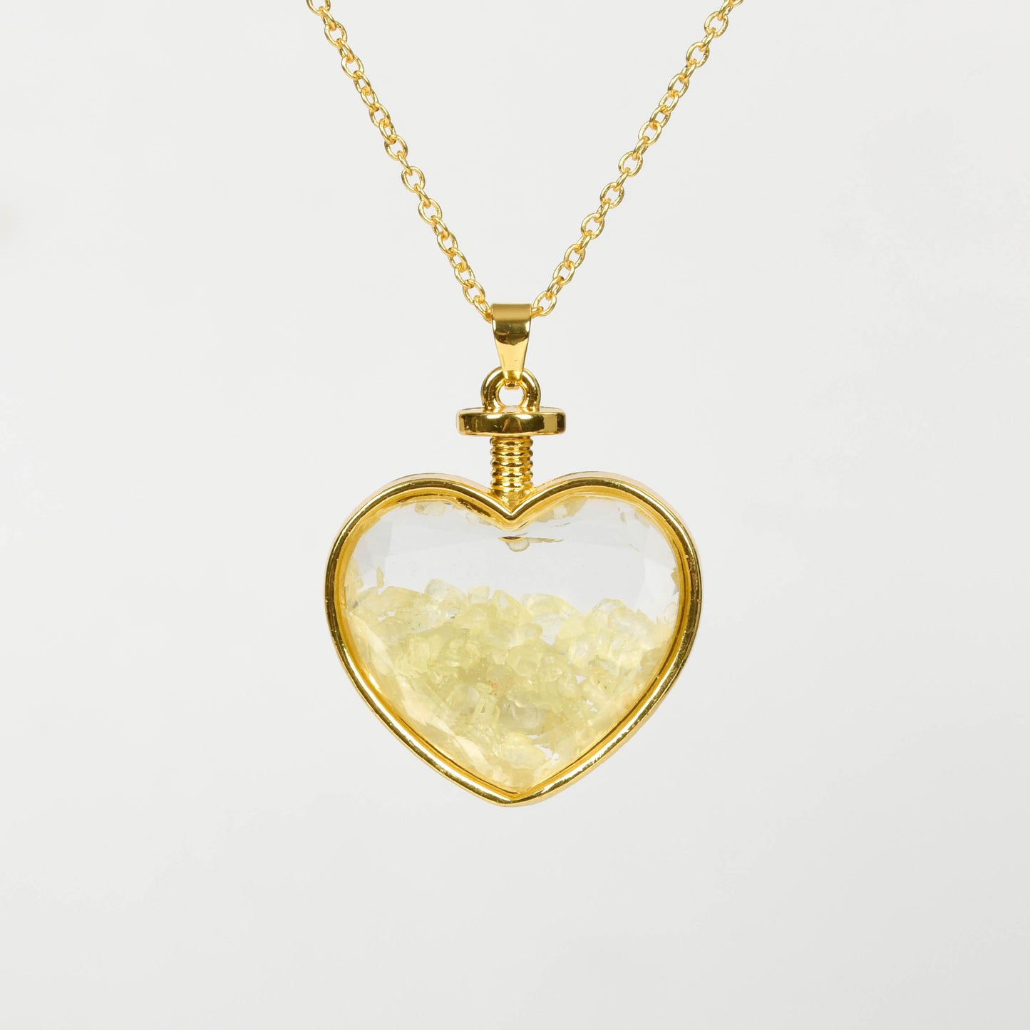 Chips in glass pendant(heart square oval round)