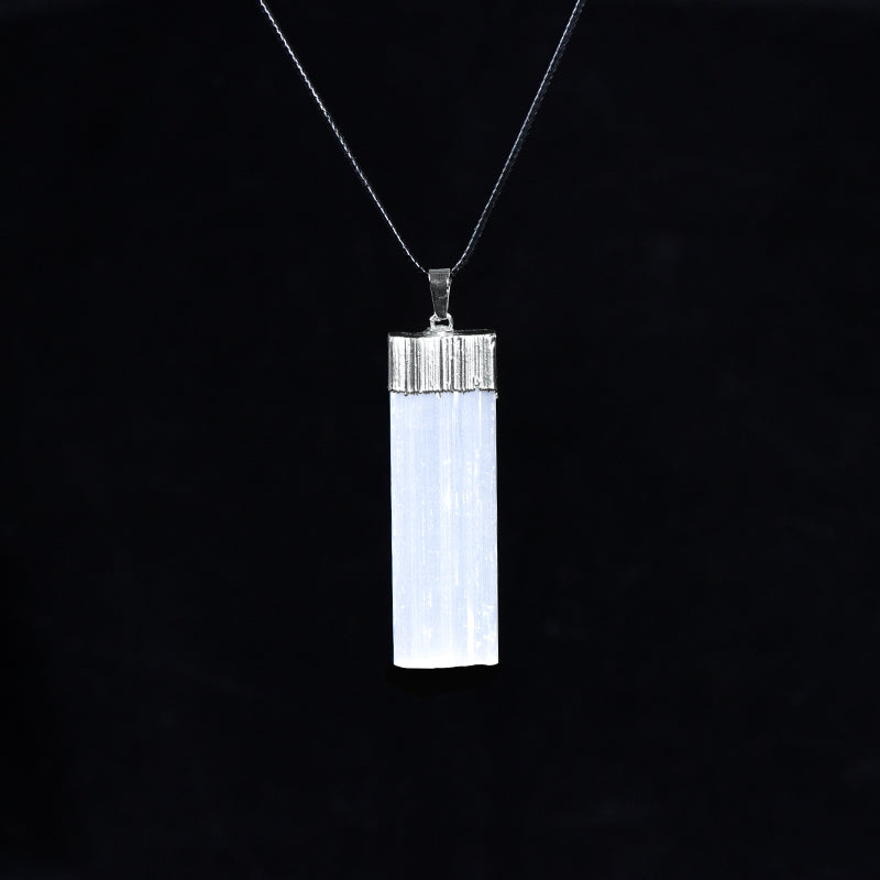 Selenite bar pendant