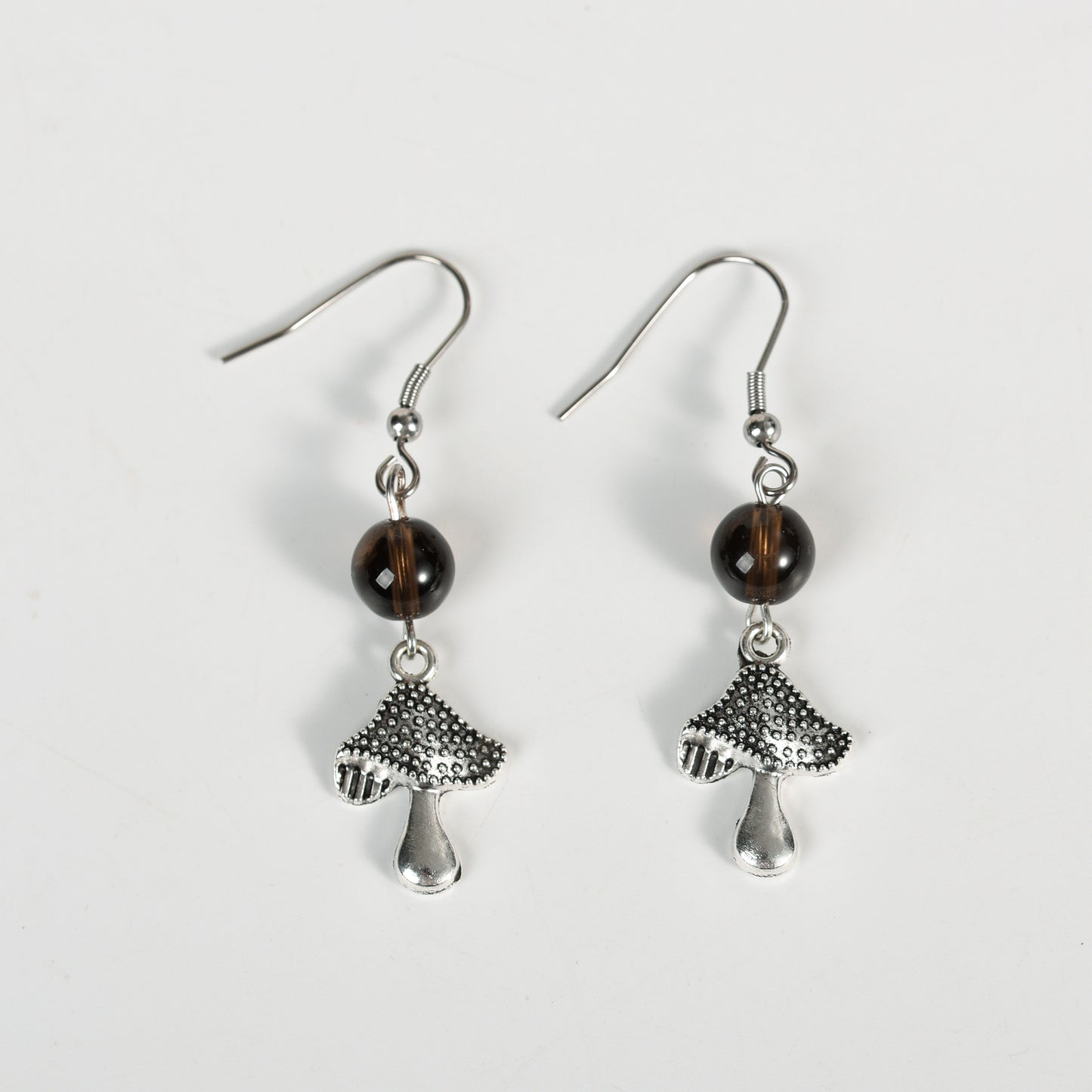 Metal mushroom with beads earrings