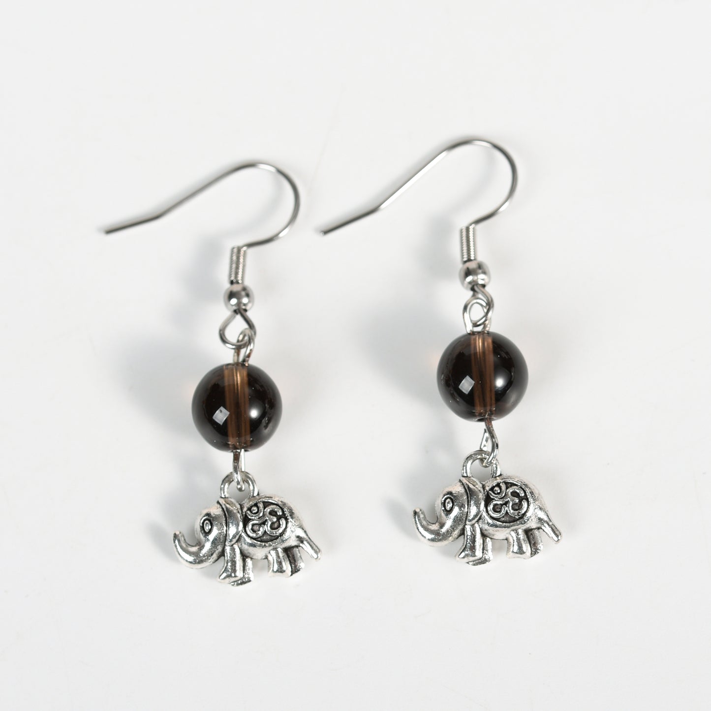 Metal Elephant with beads earrings