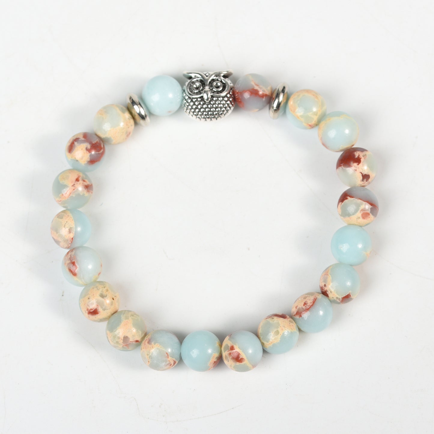 Metal charm with empire jasper bracelet