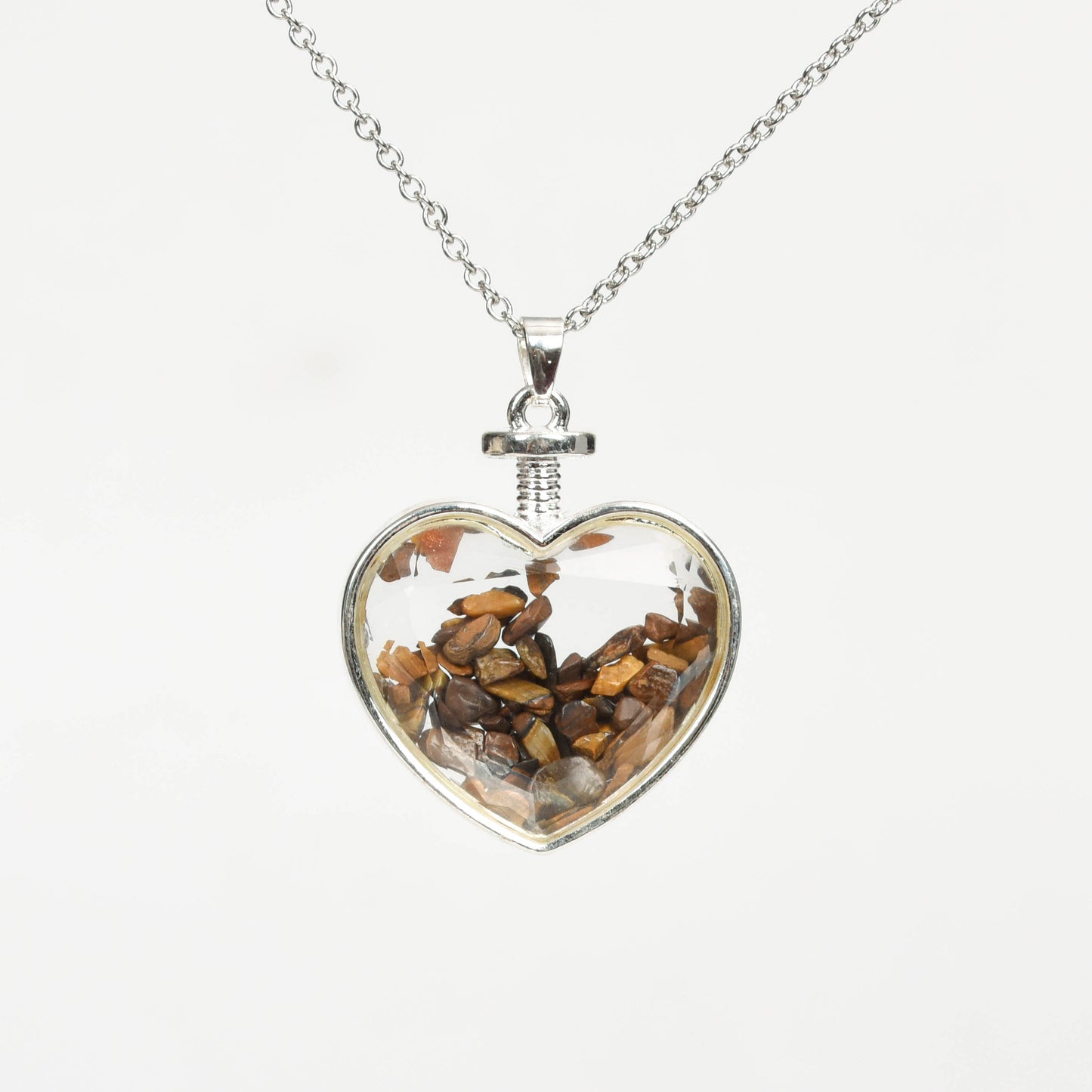 Chips in glass pendant(heart square oval round)