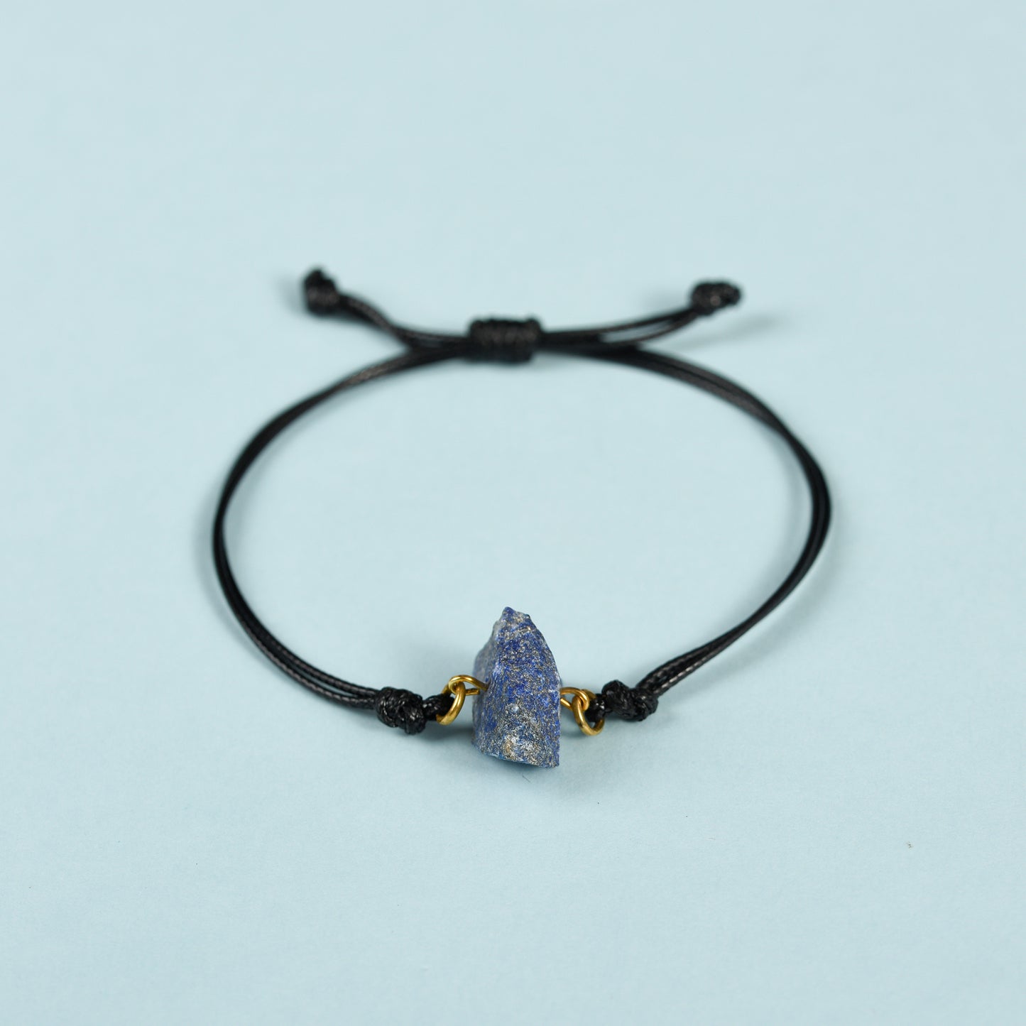 Raw crystal bracelet(leather cord)