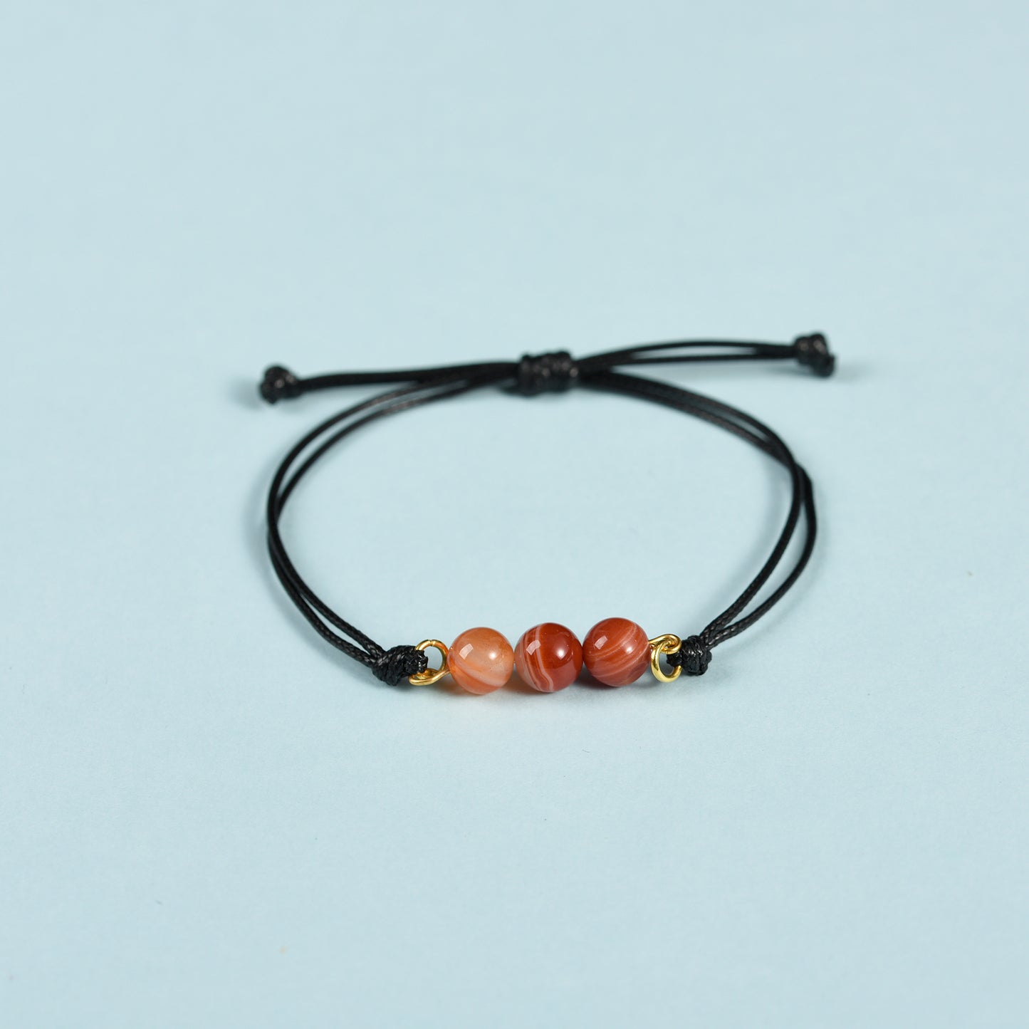 3 beads bracelet(leather cord)