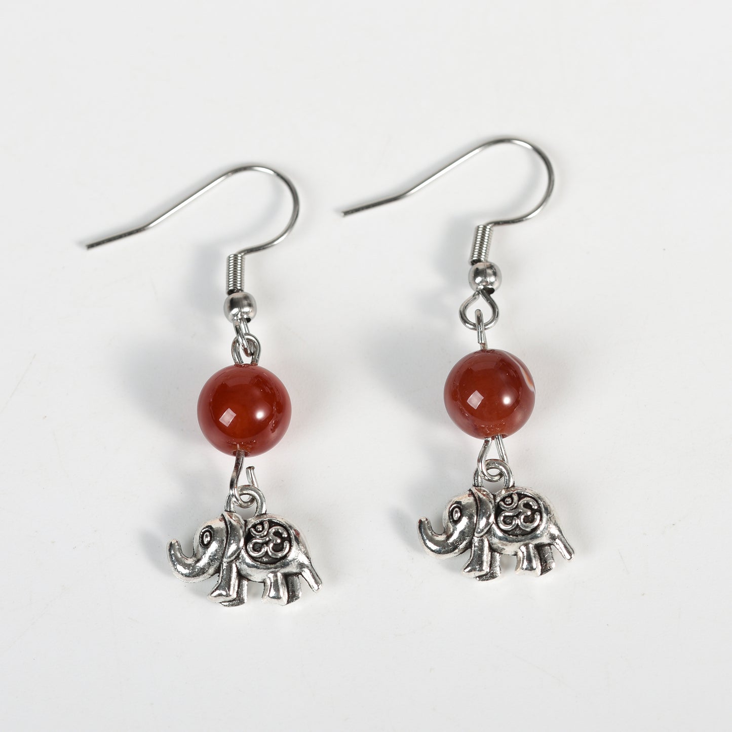 Metal Elephant with beads earrings