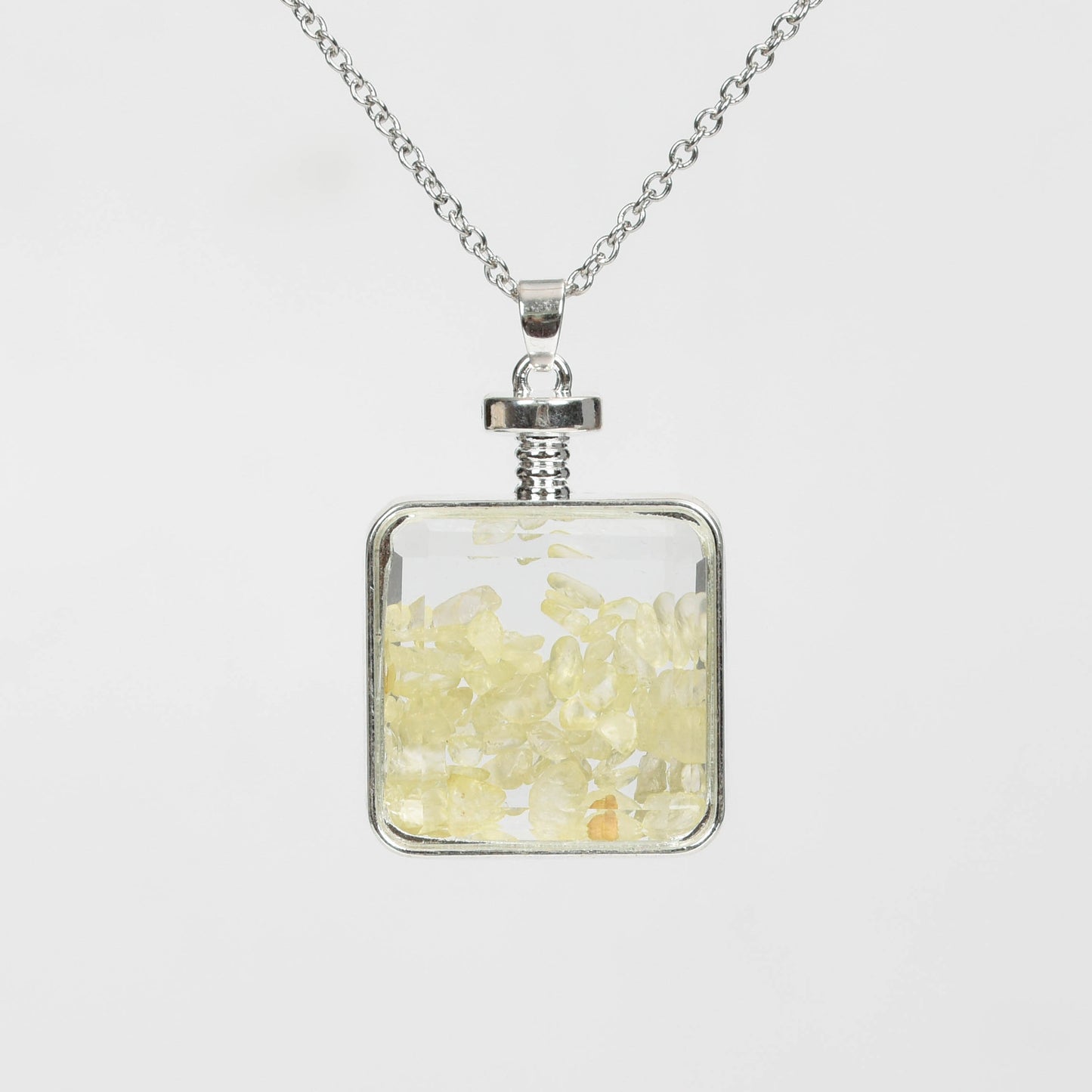 Chips in glass pendant(heart square oval round)