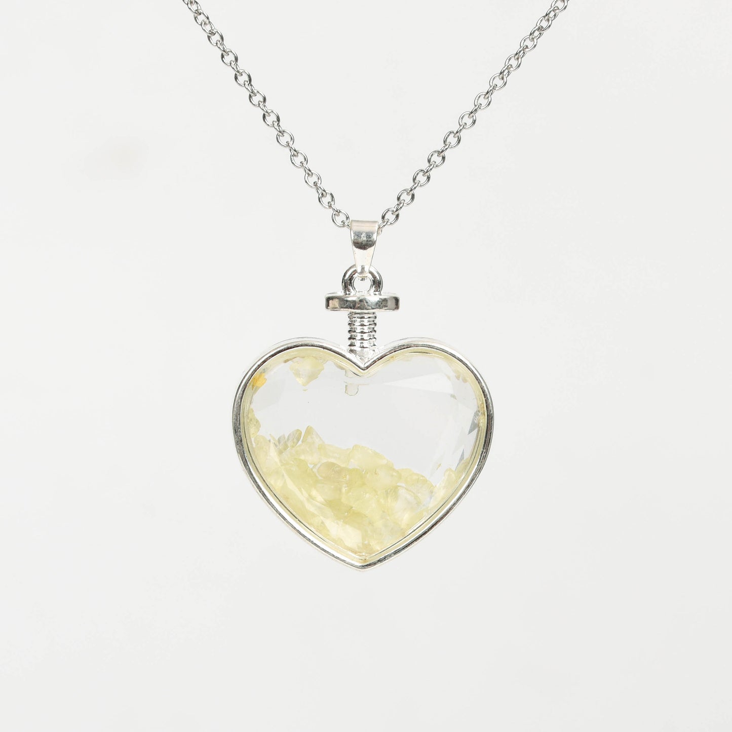 Chips in glass pendant(heart square oval round)