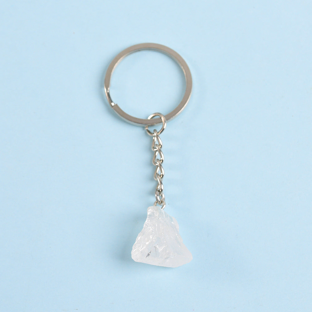 Raw stone keychain