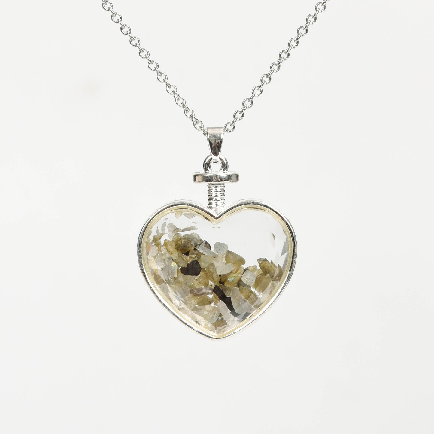 Chips in glass pendant(heart square oval round)