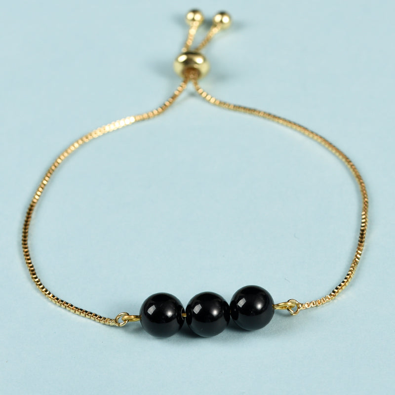 3 beads bracelet(metal chain)