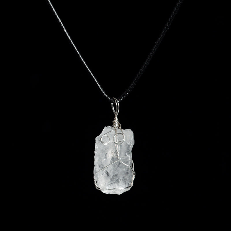 Raw crystal pendant(wire wrapped)