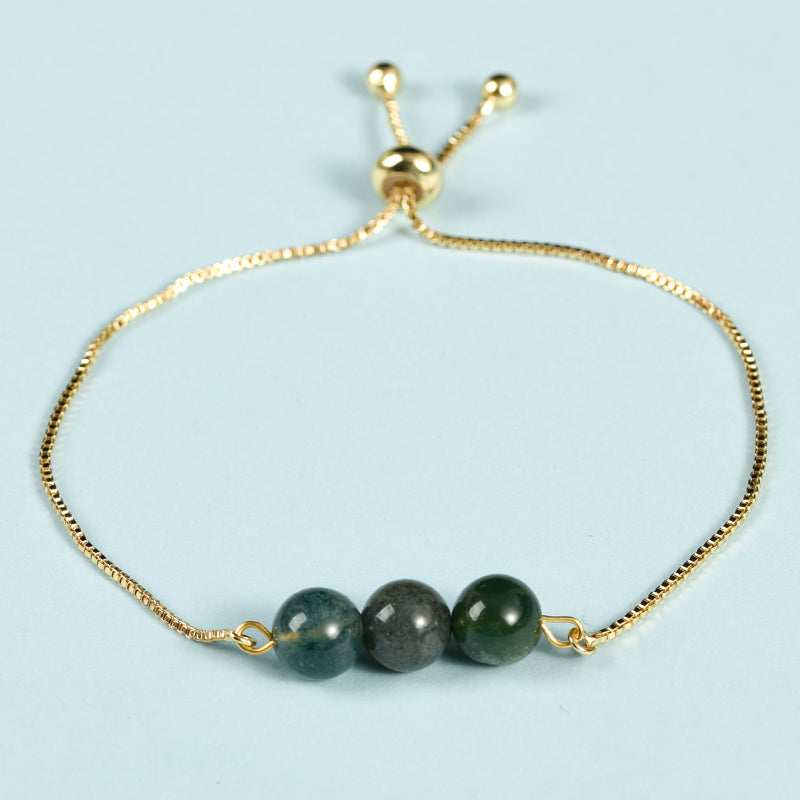 3 beads bracelet(metal chain)