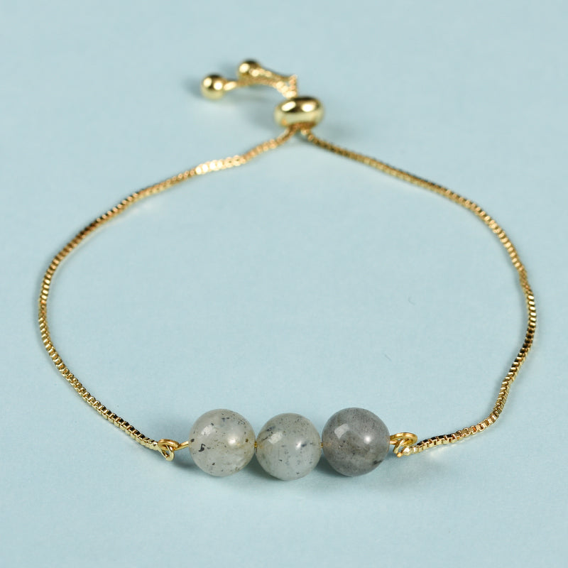 3 beads bracelet(metal chain)