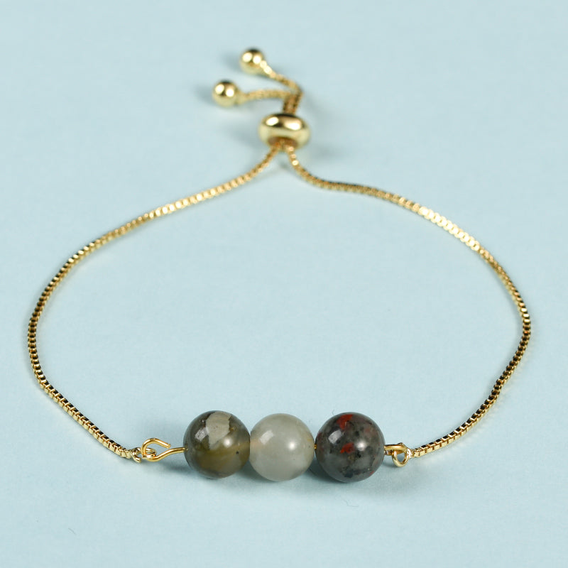 3 beads bracelet(metal chain)