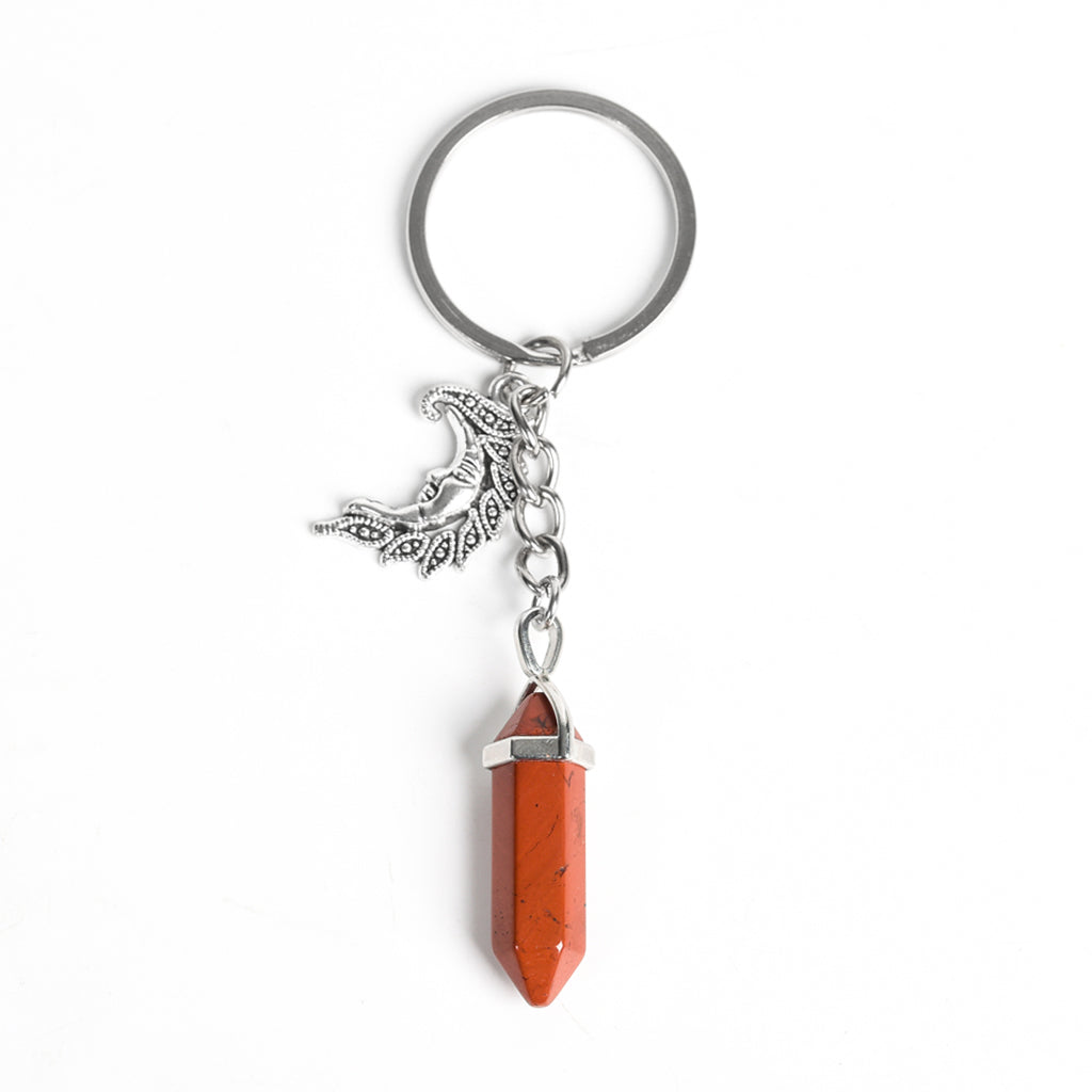 Double points with metal moon keychain