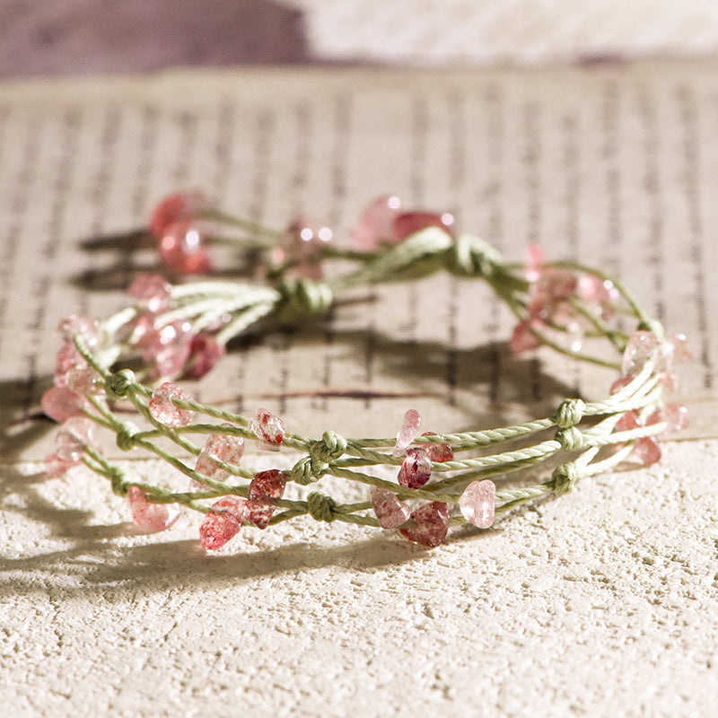 Four seasons hand-knotted macrame bracelet