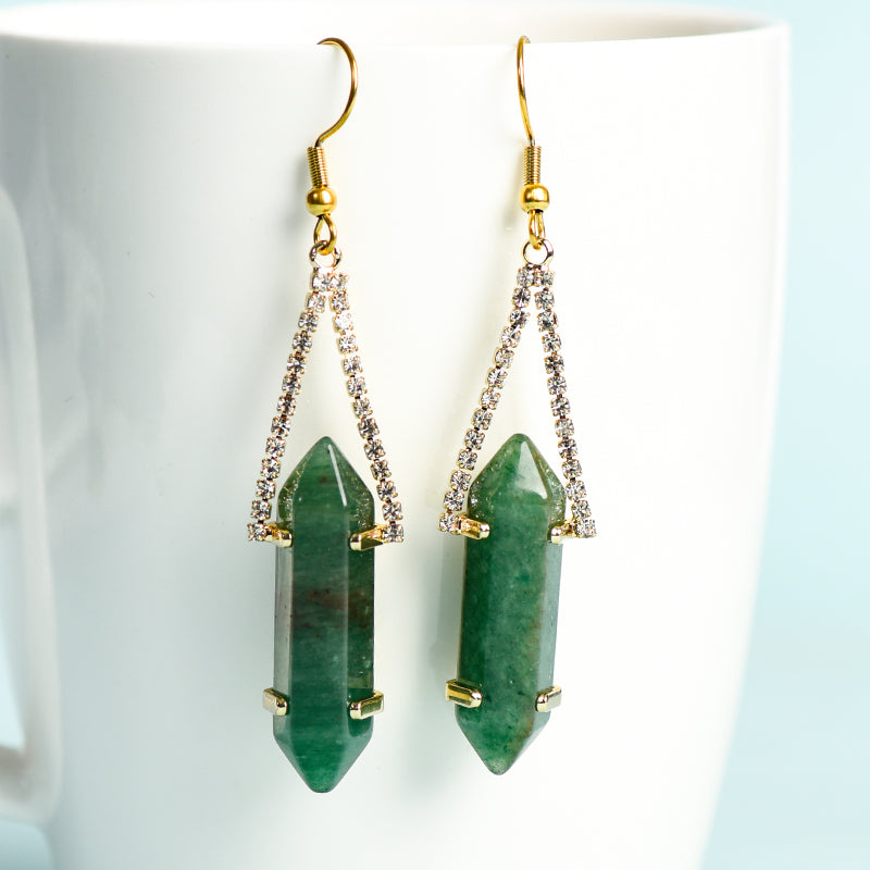 Double hanging earrings(with diamonds)