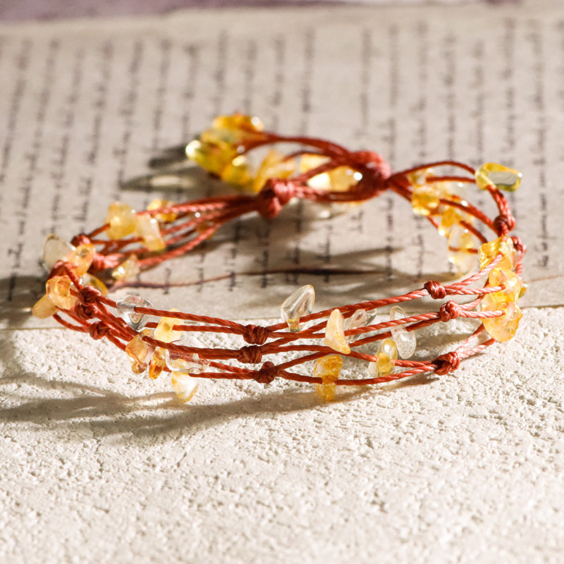 Four seasons hand-knotted macrame bracelet