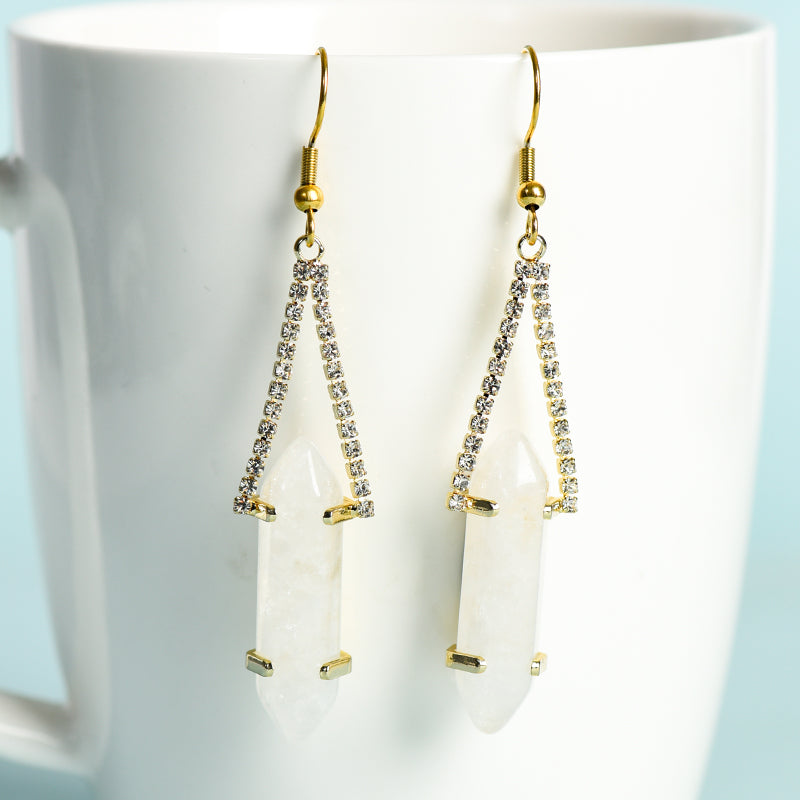 Double hanging earrings(with diamonds)