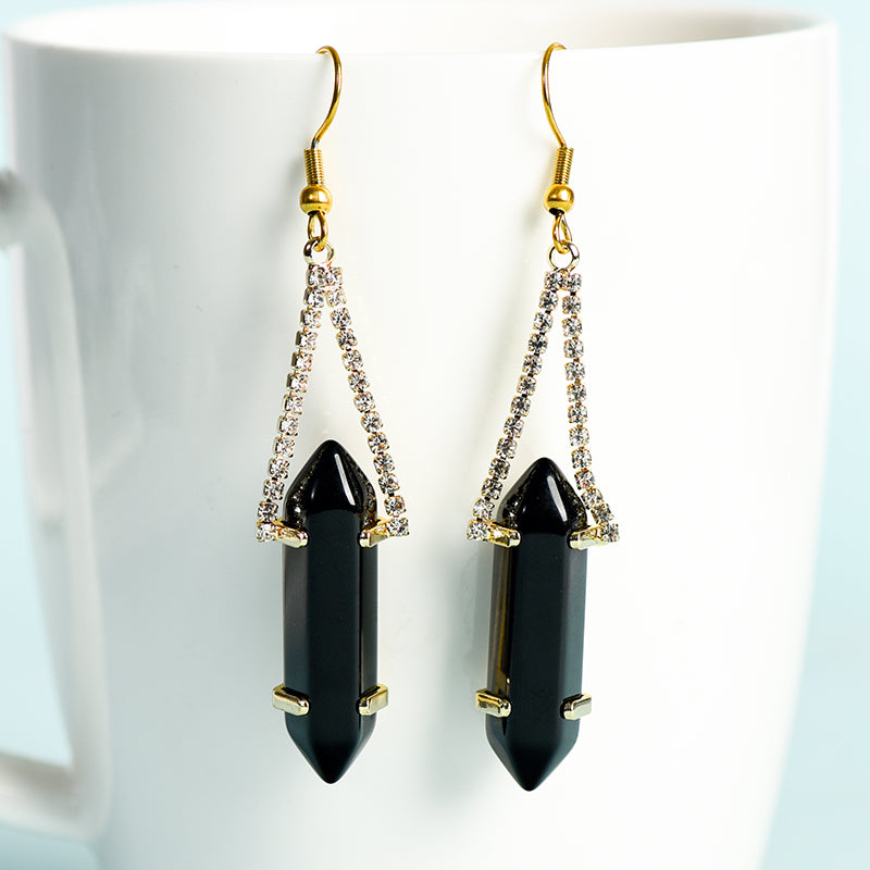 Double hanging earrings(with diamonds)