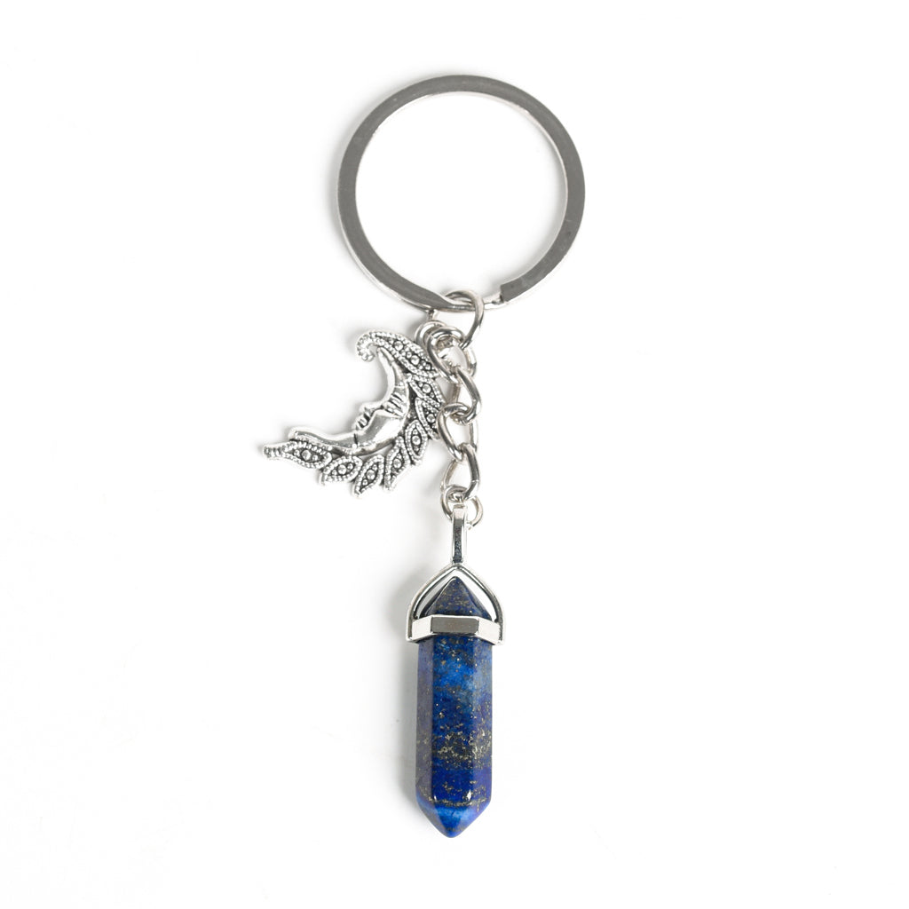 Double points with metal moon keychain