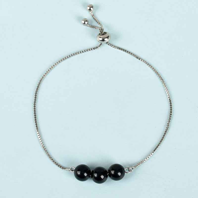 3 beads bracelet(metal chain)