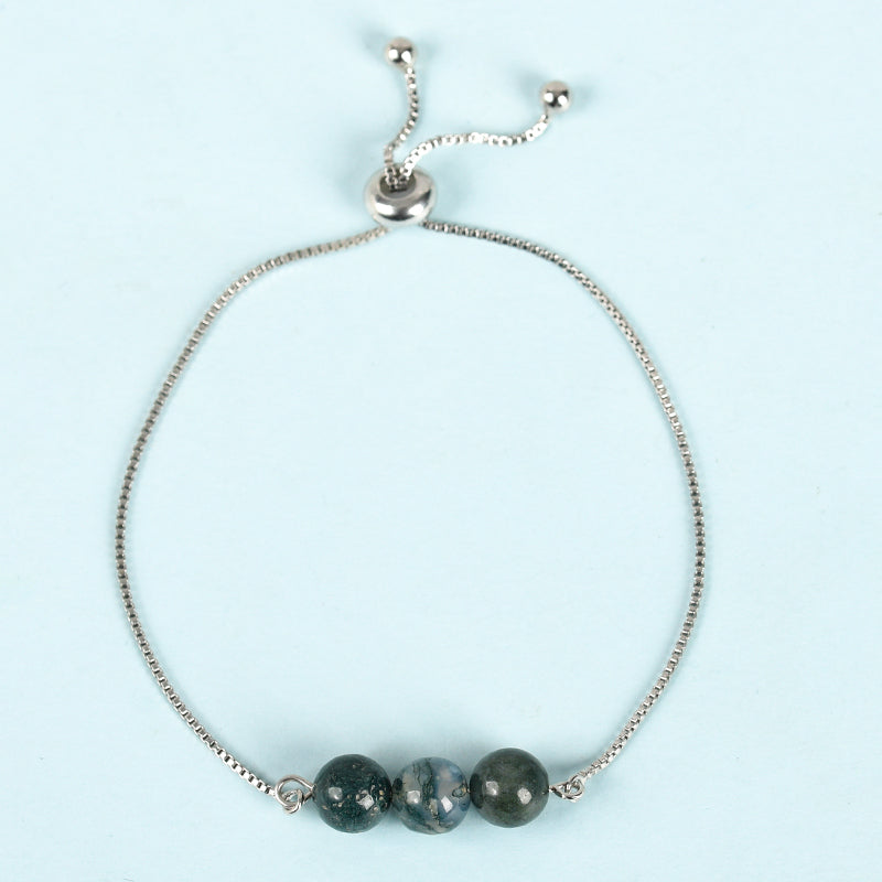 3 beads bracelet(metal chain)