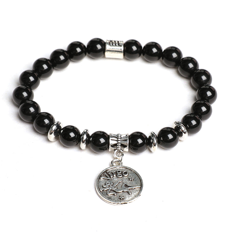 Black obsidian zodiac bracelet