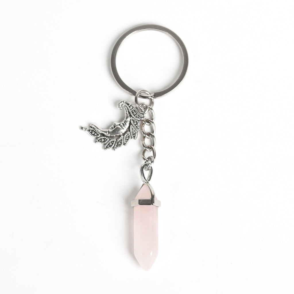 Double points with metal moon keychain