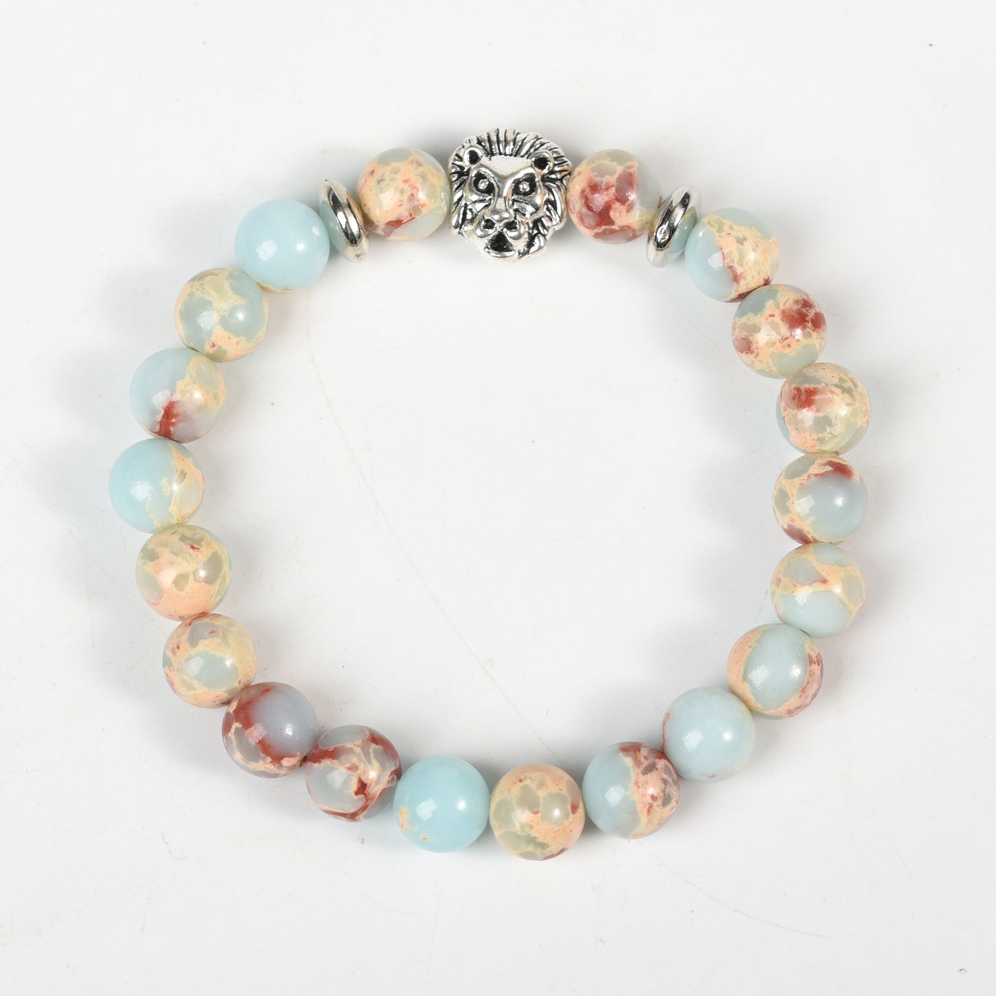 Metal charm with empire jasper bracelet