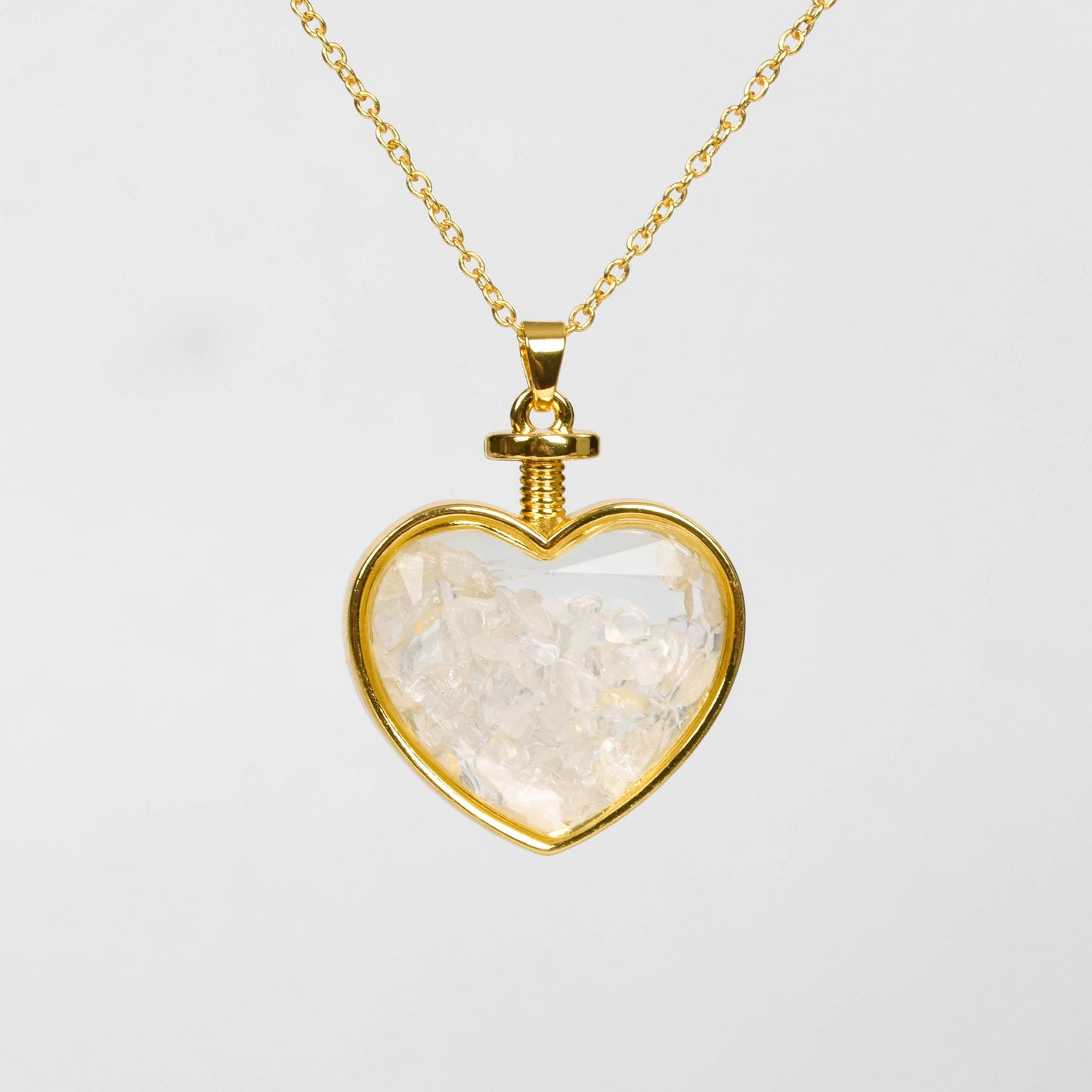 Chips in glass pendant(heart square oval round)