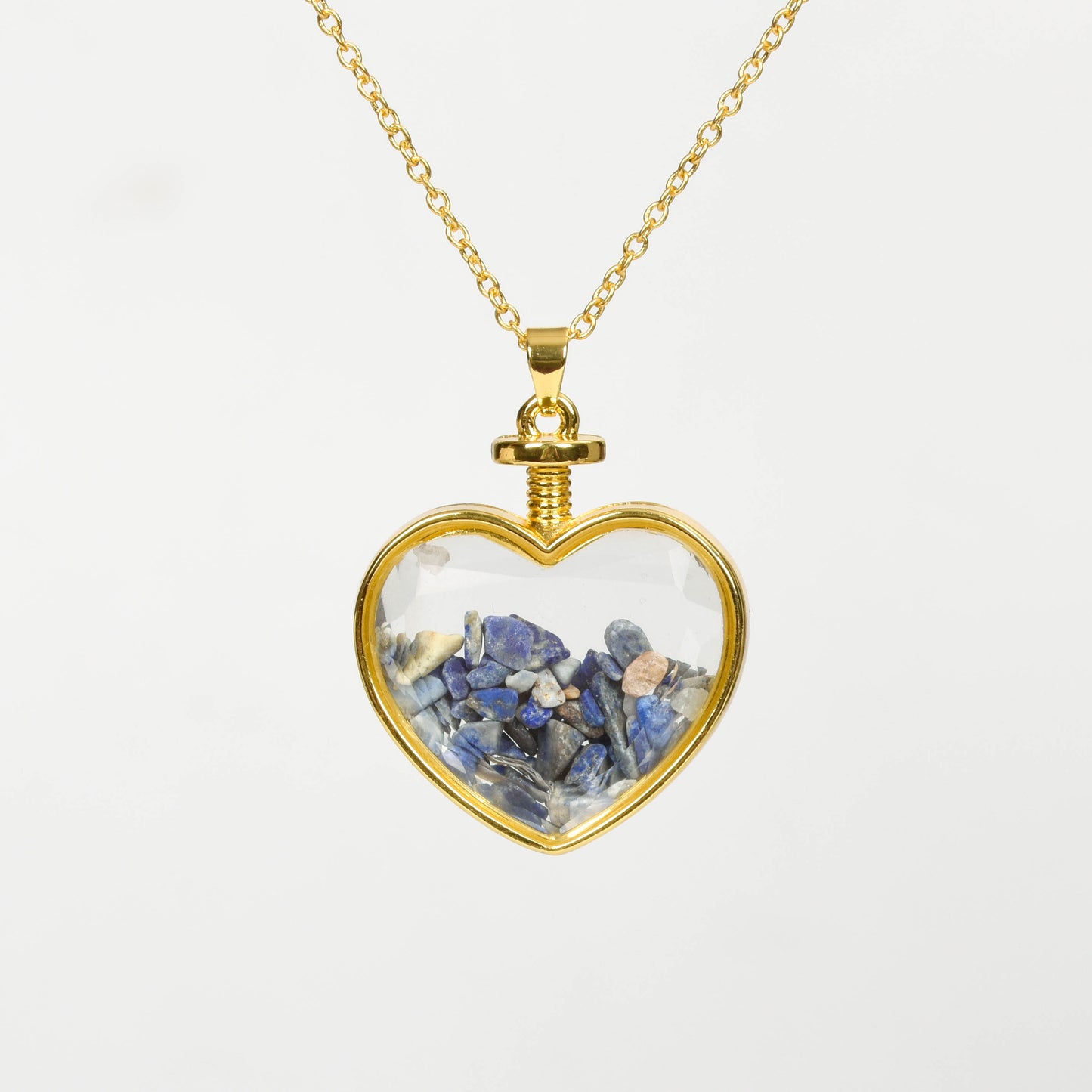 Chips in glass pendant(heart square oval round)