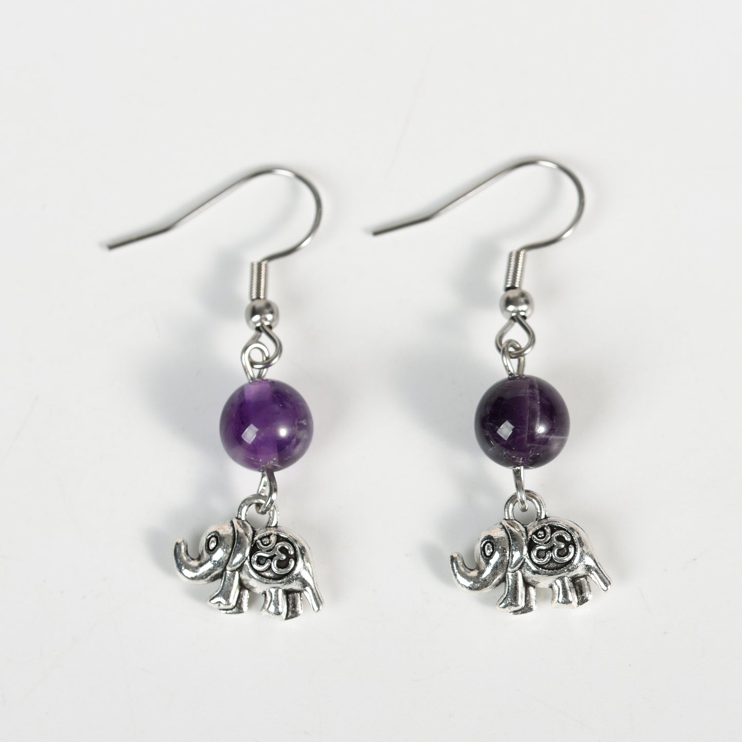 Metal Elephant with beads earrings