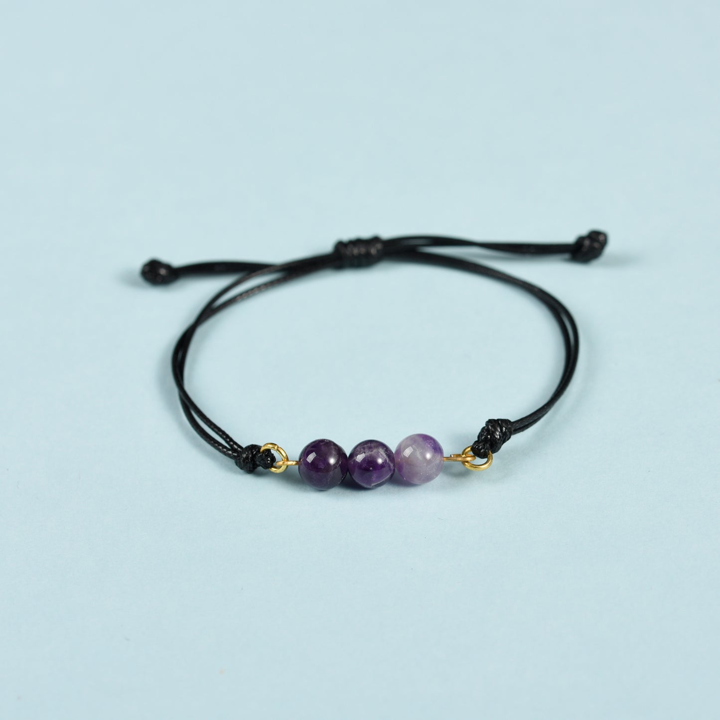 3 beads bracelet(leather cord)