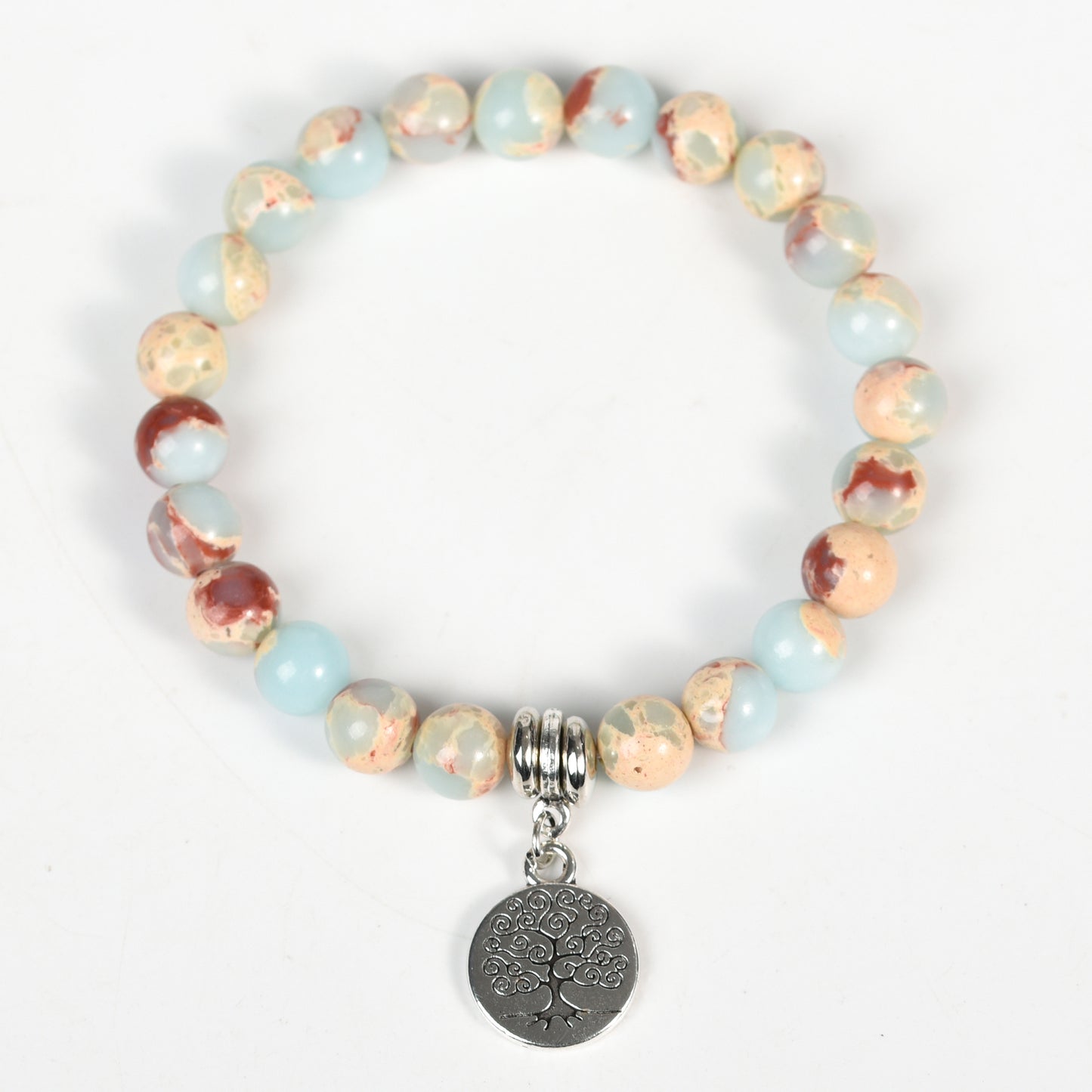 Metal charm with empire jasper bracelet