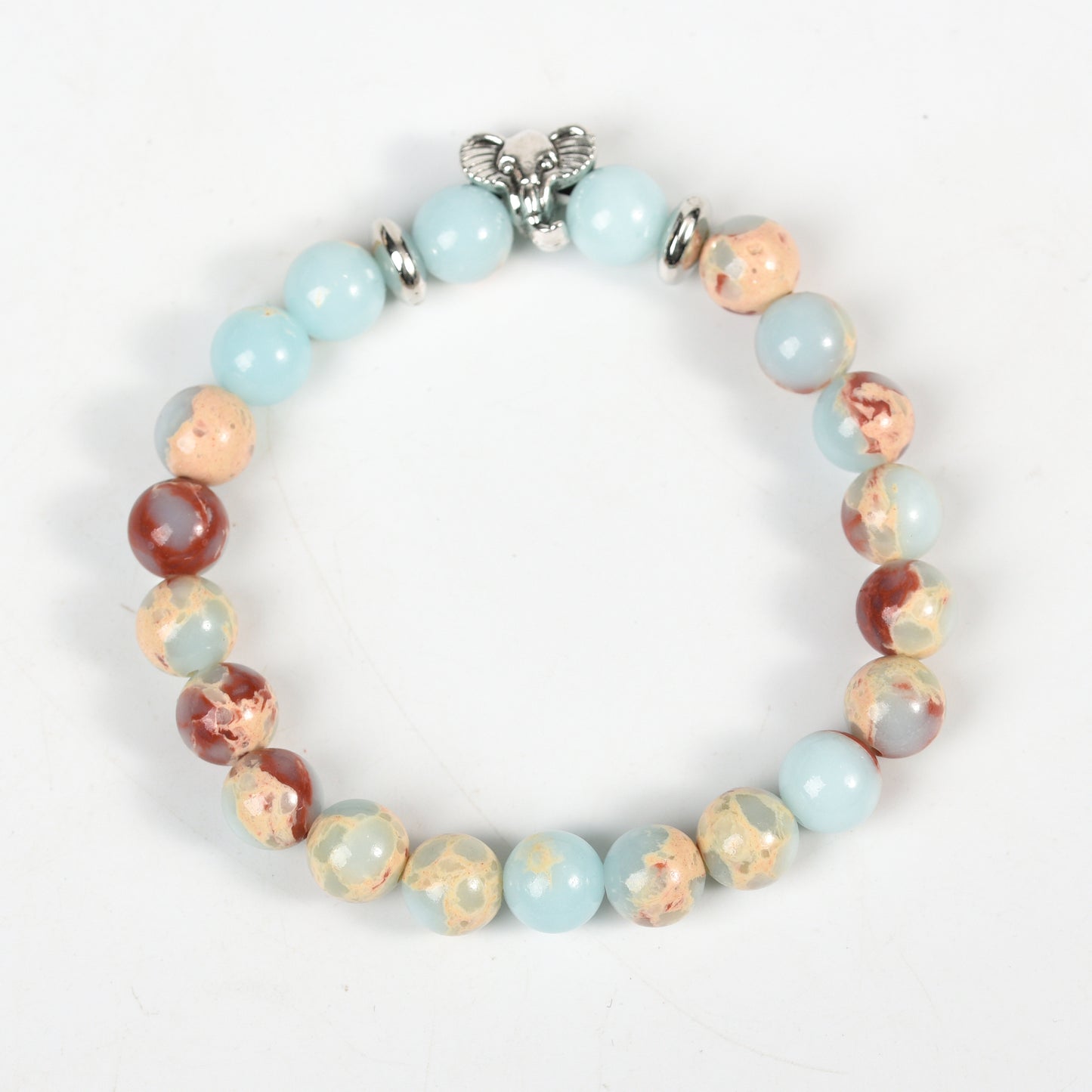 Metal charm with empire jasper bracelet