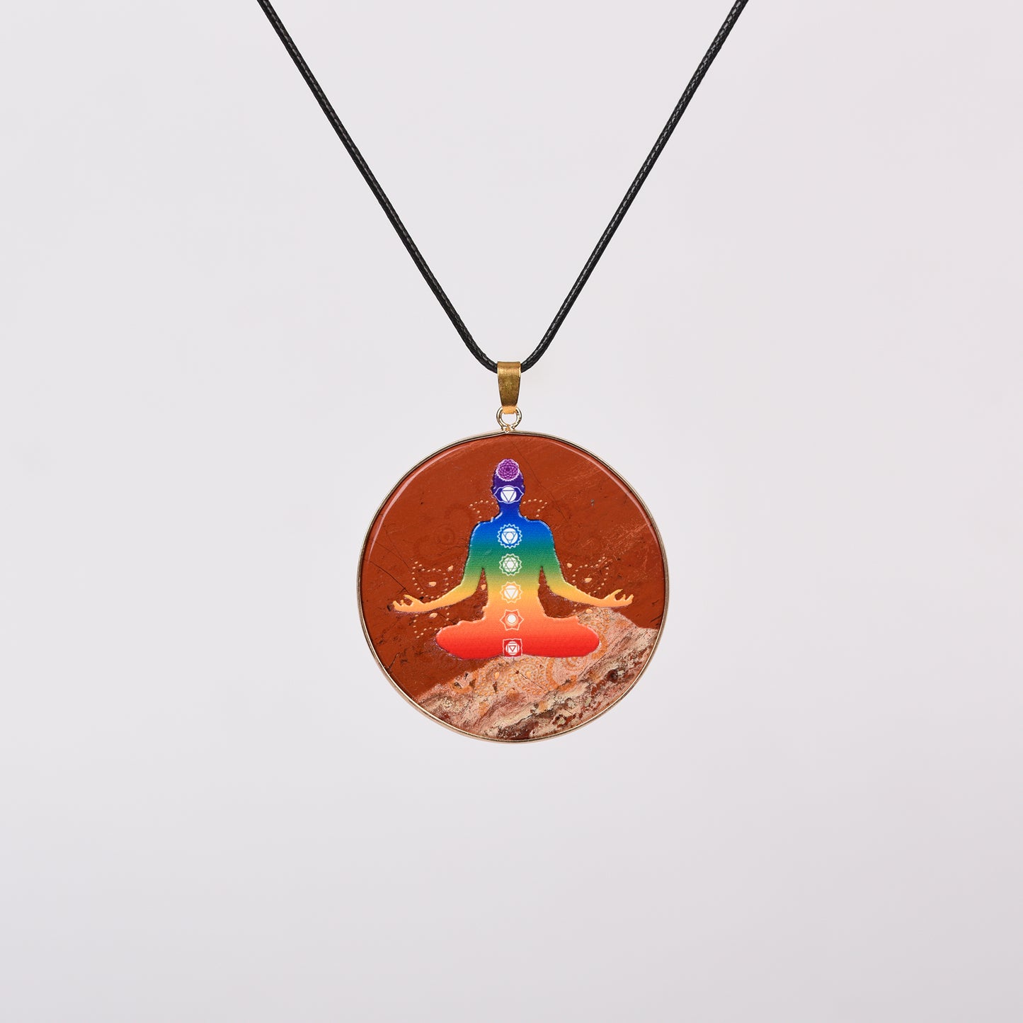 Round crystal with spray painting pendant