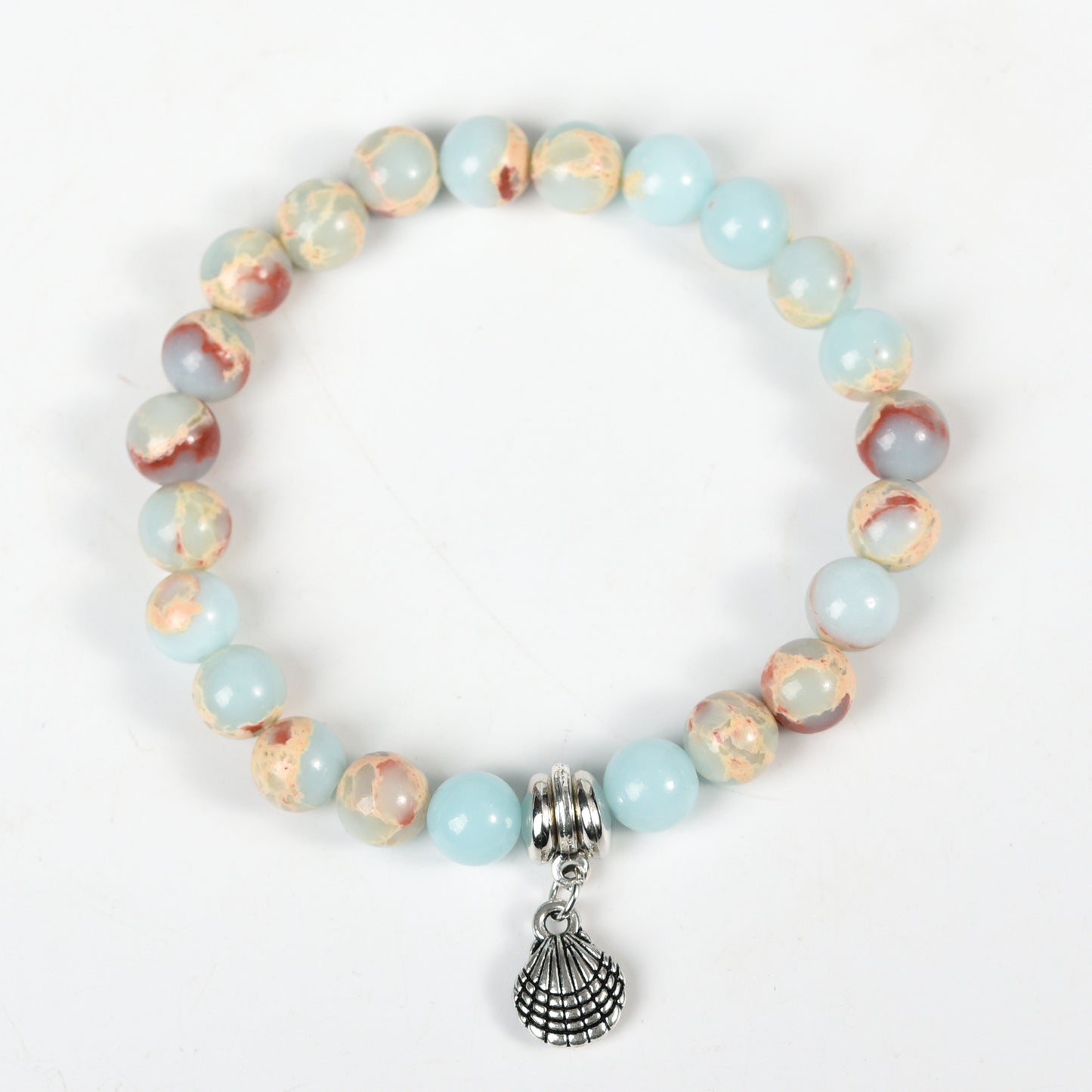 Metal charm with empire jasper bracelet