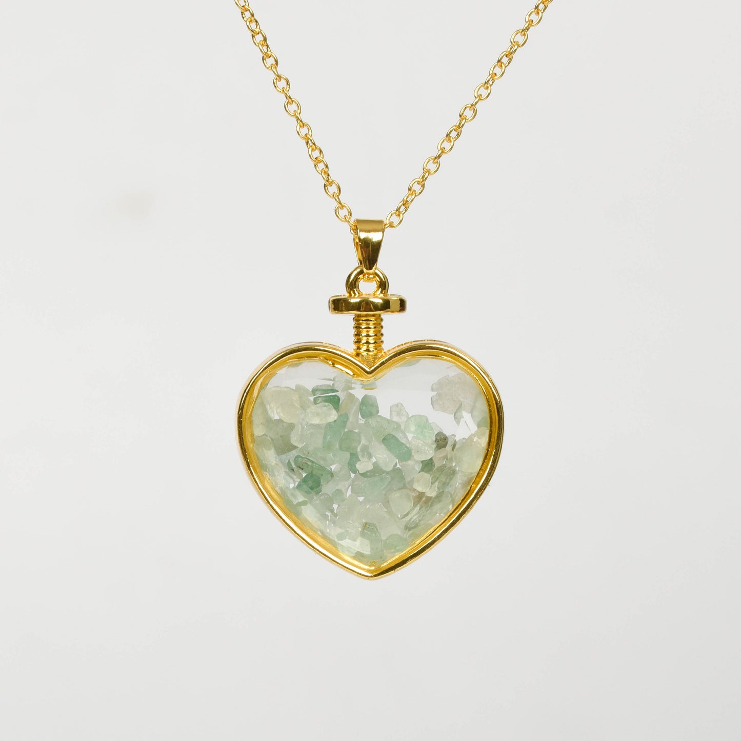 Chips in glass pendant(heart square oval round)