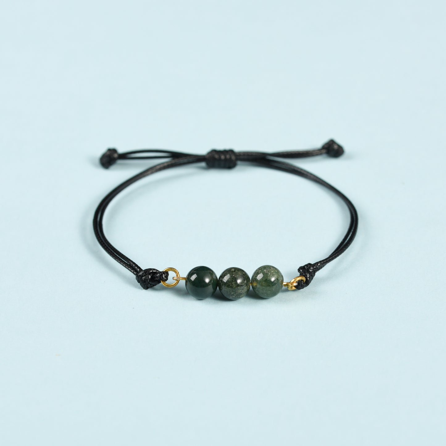 3 beads bracelet(leather cord)