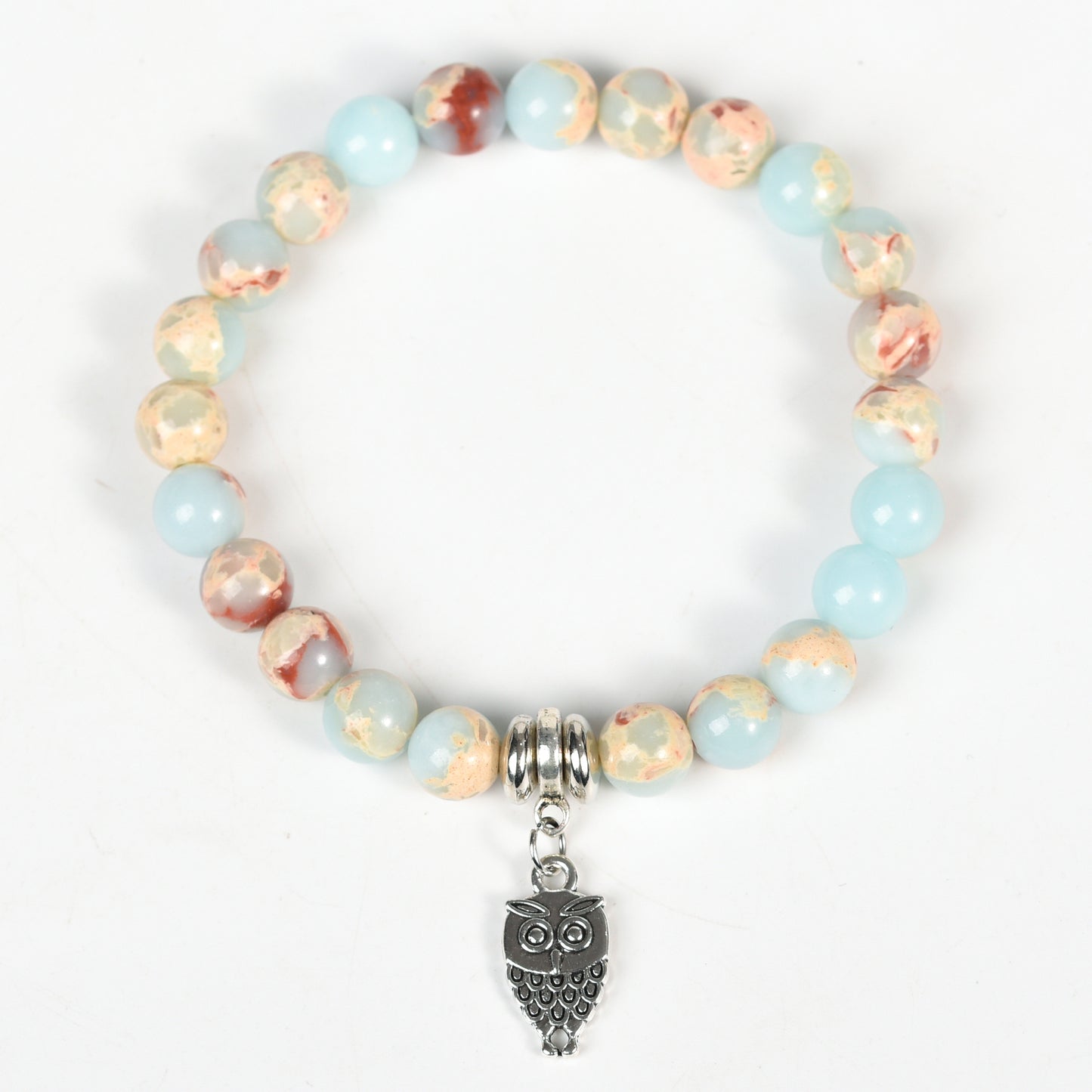 Metal charm with empire jasper bracelet