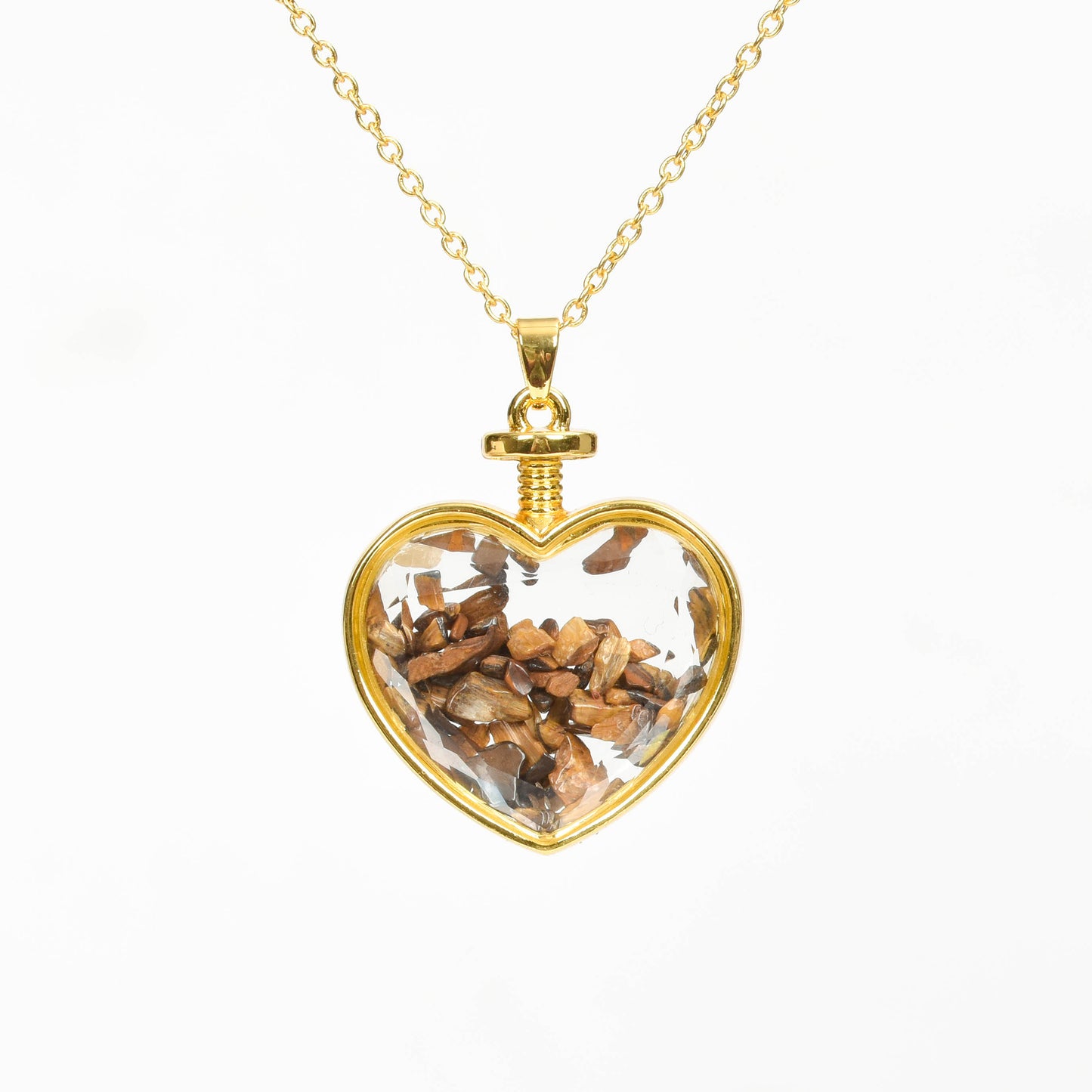 Chips in glass pendant(heart square oval round)