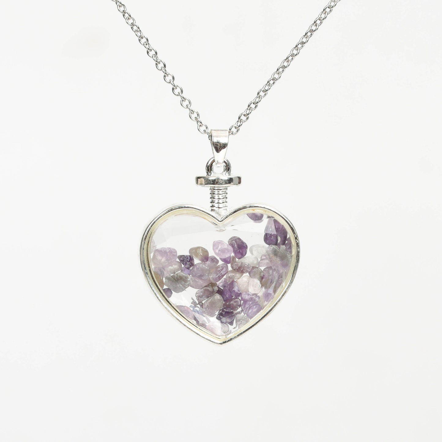 Chips in glass pendant(heart square oval round)