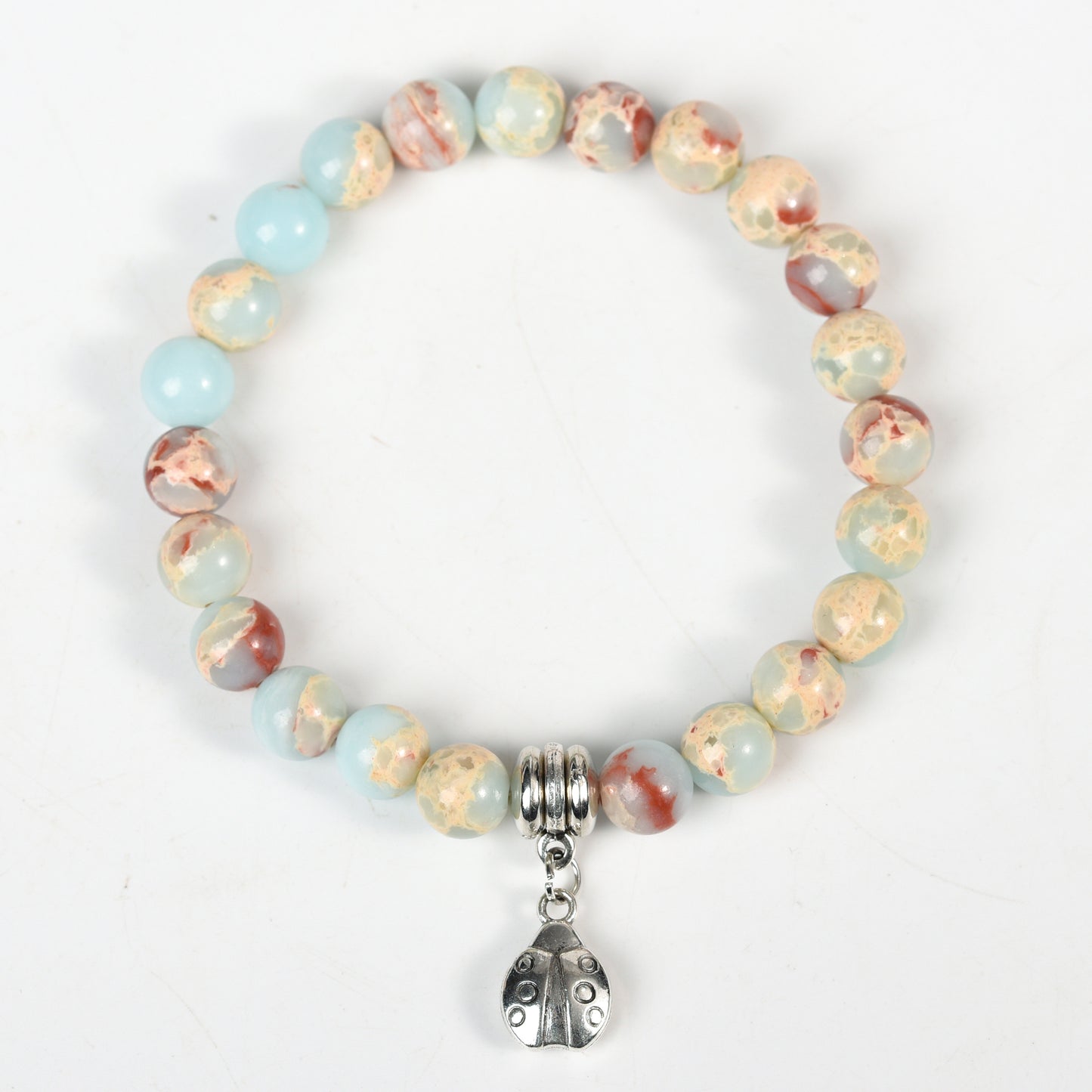 Metal charm with empire jasper bracelet