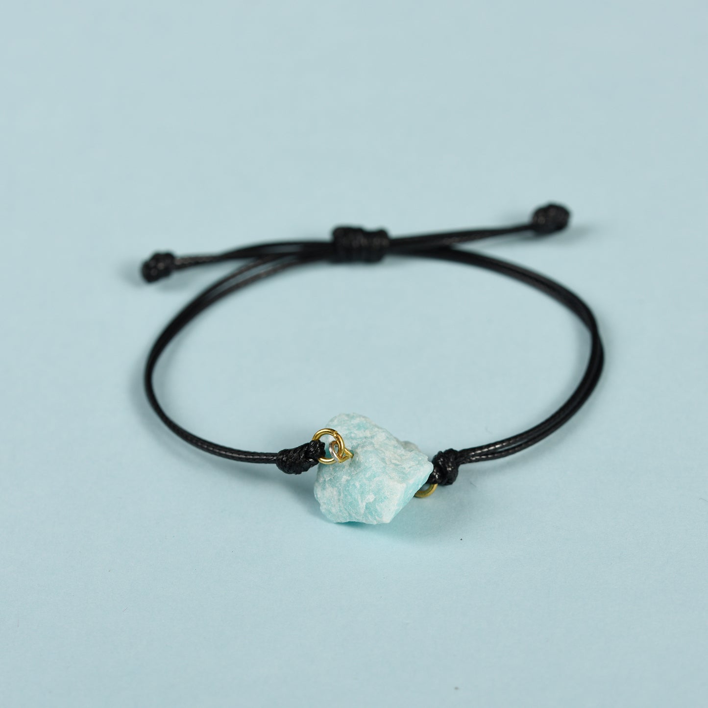 Raw crystal bracelet(leather cord)