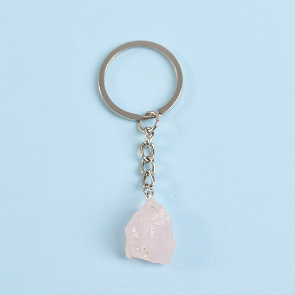 Raw stone keychain