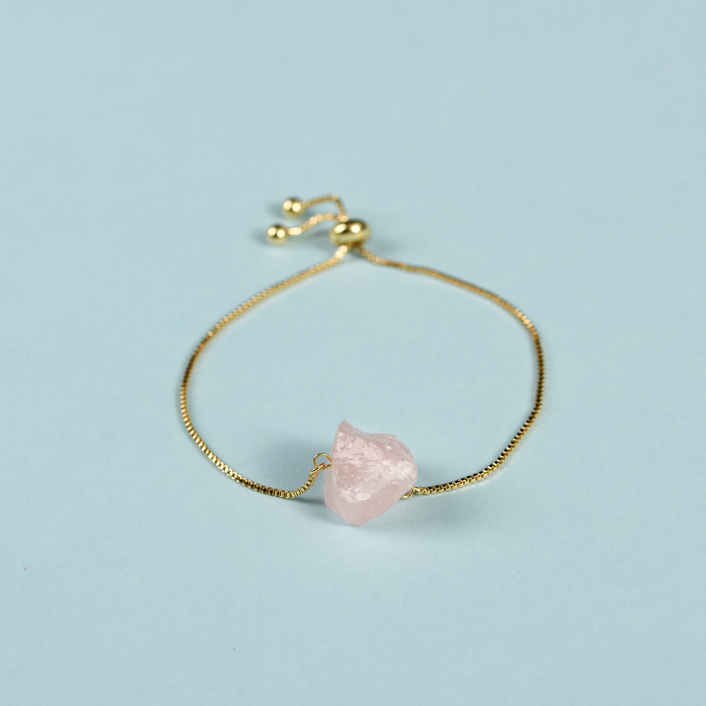 Raw crystal bracelet(metal chain)